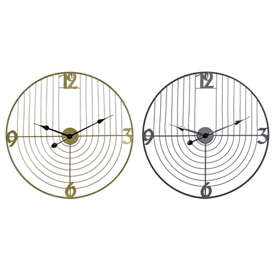 Product Ρολόι Τοίχου DKD Home Decor Μαύρο Χρυσό 60 x 3 x 60 cm Σύγχρονη (x2) base image