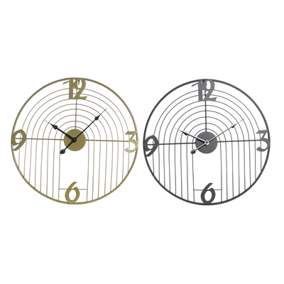 Product Ρολόι Τοίχου DKD Home Decor Μαύρο Χρυσό Σύγχρονη 45 x 3 x 45 cm (x2) base image