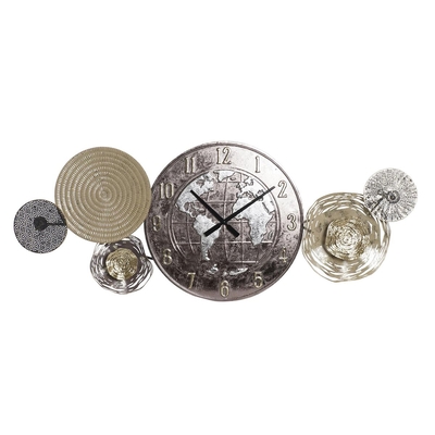 Product Ρολόι Τοίχου DKD Home Decor Χρυσό Παγκόσμιος Χάρτης (121 x 9,5 x 49,5 cm) base image