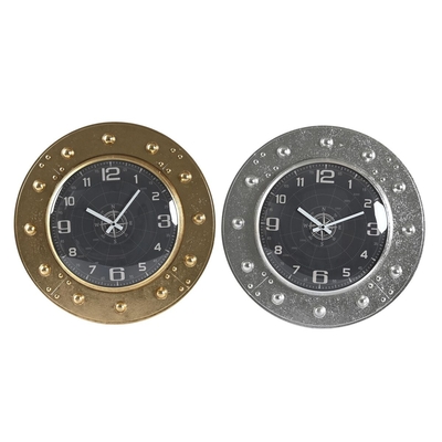 Product Ρολόι Τοίχου DKD Home Decor Κρυστάλλινο Ασημί Μαύρο Χρυσό Σίδερο (48,5 x 6 x 48,5 cm) base image