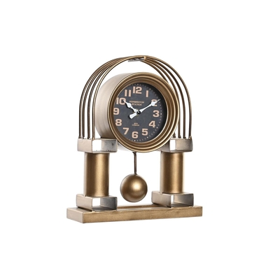 Product Bordklokke DKD Home Decor Κρυστάλλινο Μαύρο Χρυσό Σίδερο (25 x 8 x 31 cm) base image