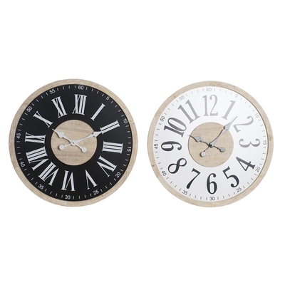 Product Ρολόι Τοίχου DKD Home Decor Μαύρο MDF Λευκό (60 x 4,5 x 60 cm) base image