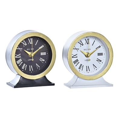 Product Επιτραπέζιο Ρολόι DKD Home Decor Λευκό Μαύρο Κρυστάλλινο 12 x 6 x 13 cm (x2) base image