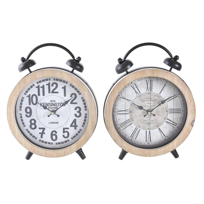 Product Bordklokke DKD Home Decor Φυσικό MDF Λευκό Σίδερο (25,8 x 8 x 32 cm) (x2) base image