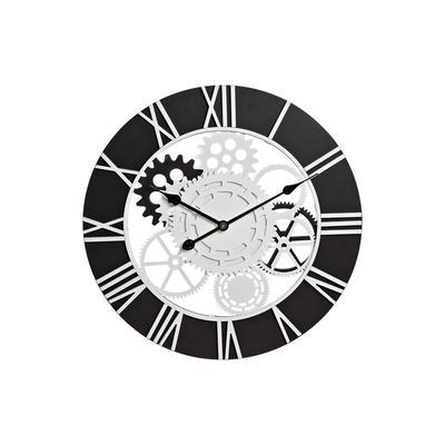 Product Ρολόι Τοίχου DKD Home Decor Λευκό Μαύρο Ξύλο Γρανάζι 60 x 4 x 60 cm base image