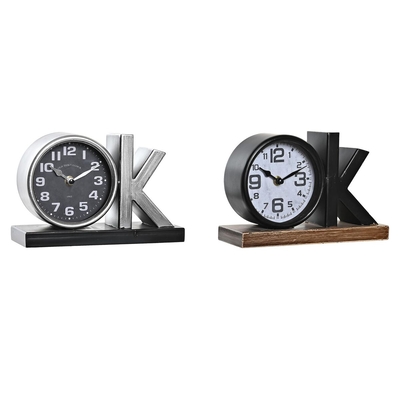 Product Bordklokke DKD Home Decor Ασημί Μαύρο Σίδερο OK (23 x 8 x 15 cm) (x2) base image