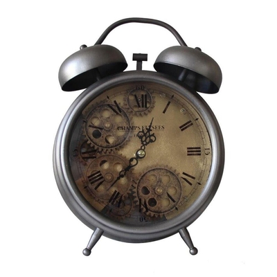 Product Bordklokke DKD Home Decor Κρυστάλλινο Ασημί Σίδερο (19 x 7,5 x 25 cm) base image