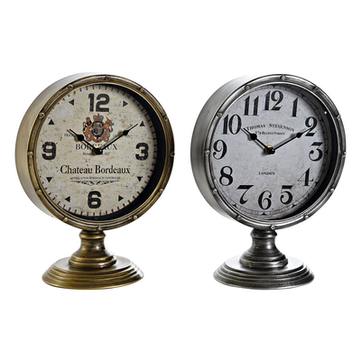 Product Bordklokke DKD Home Decor Κρυστάλλινο Ασημί Χρυσό Μέταλλο (20,5 x 13,5 x 28 cm) (x2) base image
