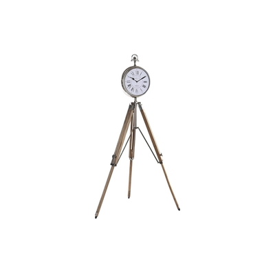 Product Επιτραπέζιο Ρολόι DKD Home Decor 22 x 40 x 80 cm Φυσικό Ασημί Τρίποδο Ξύλο base image