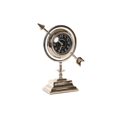 Product Ρολόι Bordklokke DKD Home Decor 23 x 8 x 30 cm Ασημί Αλουμίνιο base image