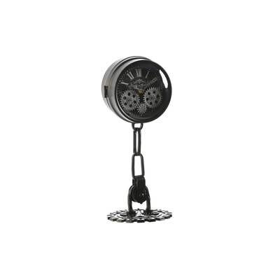 Product Ρολόι Bordklokke Home ESPRIT Λευκό Μαύρο Ασημί Μέταλλο Κρυστάλλινο 18 x 17 x 40,5 cm base image