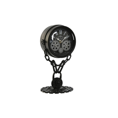 Product Ρολόι Bordklokke Home ESPRIT Μαύρο Ασημί Μέταλλο Κρυστάλλινο 18 x 17 x 33 cm base image