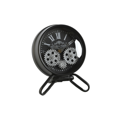 Product Ρολόι Bordklokke Home ESPRIT Μαύρο Ασημί Μέταλλο Κρυστάλλινο 16,5 x 11 x 21 cm base image