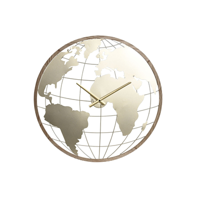 Product Ρολόι Τοίχου Home ESPRIT Μαύρο Ξύλο Μέταλλο Παγκόσμιος Χάρτης Vintage 60 x 4,5 x 60 cm base image