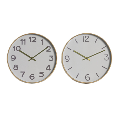 Product Ρολόι Τοίχου Home ESPRIT Λευκό Χρυσό PVC 30 x 4 x 30 cm (x2) base image