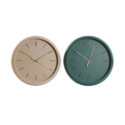 Product Ρολόι Τοίχου Home ESPRIT Πράσινο Ροζ PVC Σύγχρονη 30 x 4 x 30 cm (x2) base image