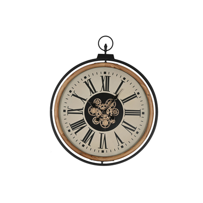 Product Ρολόι Τοίχου Home Esprit Μαύρο Μπεζ Χρυσό Φυσικό Ξύλο πεύκου 74 x 9 x 91 cm base image
