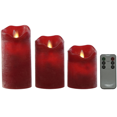 Product Κερί LED Home Esprit Κόκκινο 26,5 x 8 x 17 cm (3 Τεμάχια) base image