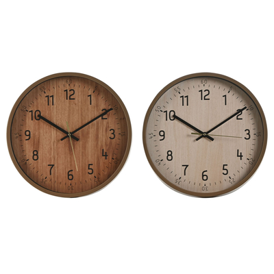 Product Ρολόι Τοίχου Home ESPRIT Καφέ Φυσικό PVC Ξύλο 30 x 4 x 30 cm (x2)  base image