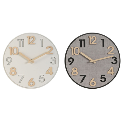 Product Ρολόι Τοίχου Home ESPRIT Γκρι Φυσικό Ξύλο MDF 30 x 5 x 30 cm (x2)  base image