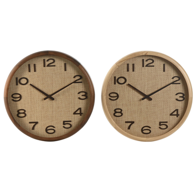 Product Ρολόι Τοίχου Home ESPRIT Καφέ Φυσικό Ξύλο ρατάν 40 x 5 x 40 cm (x2)  base image