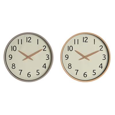 Product Ρολόι Τοίχου Home ESPRIT Μπεζ Φυσικό PVC Ξύλο 30 x 4,7 x 30 cm (x2)  base image