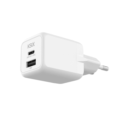 Product Φορτιστής Πρίζας KSIX Λευκό 30 W  base image