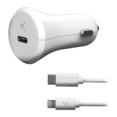 Product USB Φορτιστής Αυτοκινήτου KSIX MFI 18W Λευκό base image