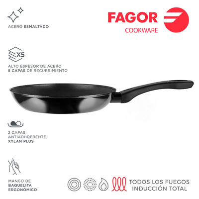Product Τηγάνι FAGOR Indutherm Μαύρο Σμαλτωμένο Χάλυβα (? 26 cm) base image
