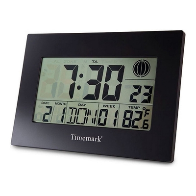 Product Ρολόι Τοίχου με θερμόμετρο Timemark Μαύρο (24 x 17 x 2 cm) base image