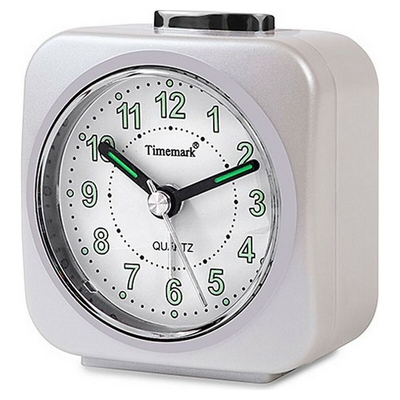 Product Αναλογικό Ρολόι Ξυπνητήρι Timemark Λευκό Αθόρυβο Με ήχο Νυχτερινή λειτουργία base image