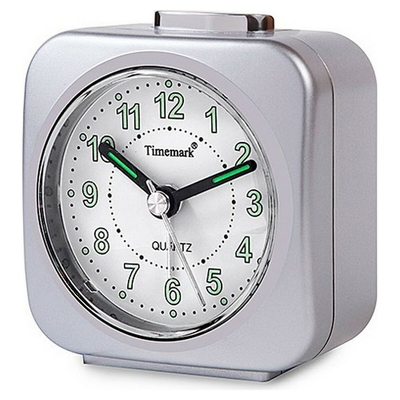 Product Αναλογικό Ρολόι Ξυπνητήρι Timemark Ασημί Αθόρυβο Με ήχο Νυχτερινή λειτουργία base image