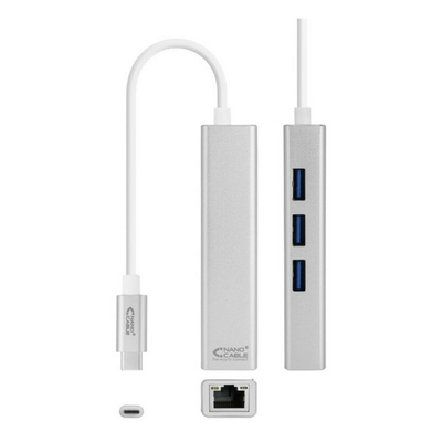 Product Αντάπτορας Δικτύου USB 3.0 έως Gigabit Ethernet Nanocable 10.03.0404 Ασημί base image