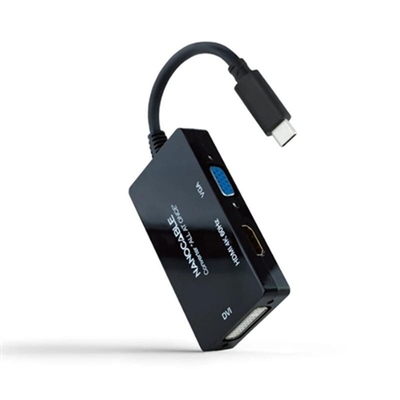 Product Αντάπτορας USB-C σε VGA/HDMI/DVI NANOCABLE 10.16.4301-ALL 20 cm Μαύρο 4K Ultra HD base image