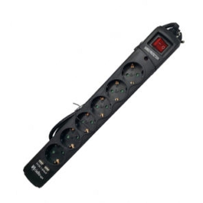 Product Πολύπριζο για Πρίζες 6 Θέσεων με Διακόπτη Riello THUNDER 6002 Μαύρο base image