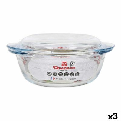 Product Κατσαρόλα με Καπάκι Quttin Γυαλί 1,6 + 0,5 L (3 Μονάδες) base image