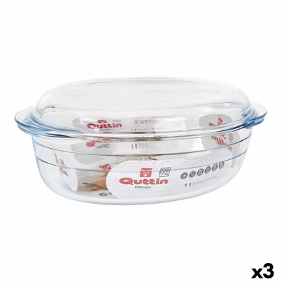 Product Κατσαρόλα με Καπάκι Quttin 63095 Γυαλί 33 x 20 x 13 cm (3L + 1L) base image