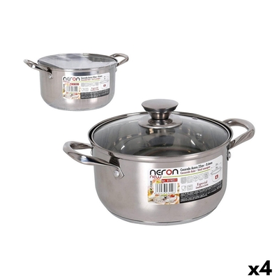 Product Κατσαρόλα με Καπάκι Quttin New neron Ασημί 4 L ? 22 cm 30 x 22 x 12 cm (4 Μονάδες) base image