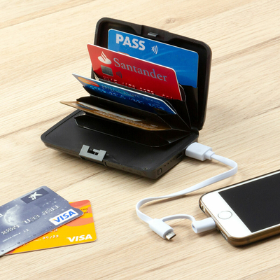 Product Θήκη Καρτών InnovaGoods με Ασφάλεια RFID και Power Bank Sbanket base image