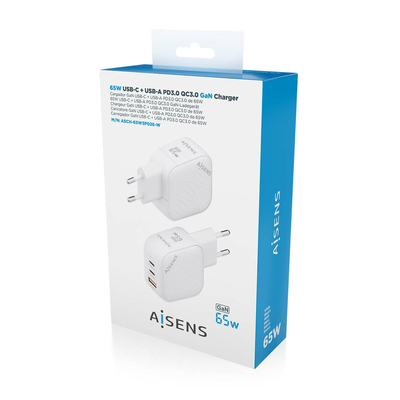 Product Φορτιστής Τοίχου Aisens ASCH-65W3P026-W Λευκό 65 W base image