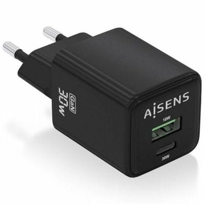 Product Φορτιστής Τοίχου Aisens ASCH-30W2P038-BK Μαύρο 30W base image