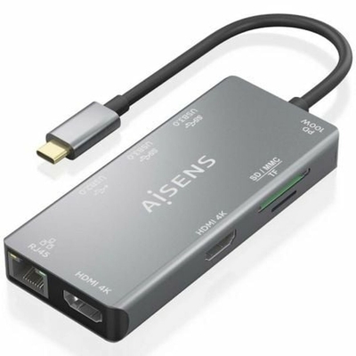 Product USB Hub Aisens ASUC-9P018-GR Γκρι base image