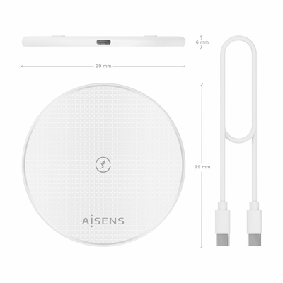 Product Ασύρματος Φορτιστής Aisens ASCH-15W1WC057-W Λευκό 15 W  base image