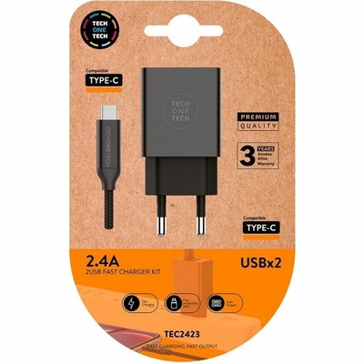 Product Φορτιστής Τοίχου Tech One Tech TEC2423 Μαύρο base image