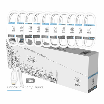 Product Καλώδιο USB σε Lightning Tech One Tech Basik 1 m (x10) base image