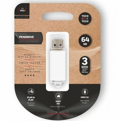 Product USB Flash 64GB Tech One Tech TEC3007-64 Λευκό base image