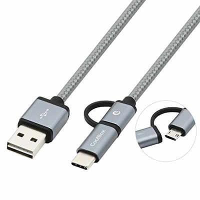 Product Καλώδιο USB σε Micro USB και USB C CoolBox COO-CAB-U2MC-GR base image