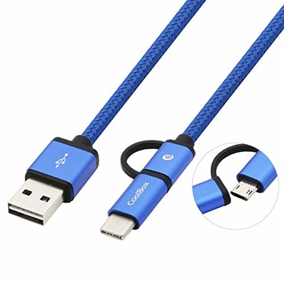 Product Καλώδιο USB σε Micro USB και USB C CoolBox COO-CAB-U2MC-BL base image