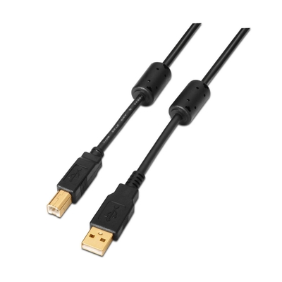 Product Καλώδιο USB 2.0 A σε USB B Aisens A101-0010 Μαύρο 3 m base image