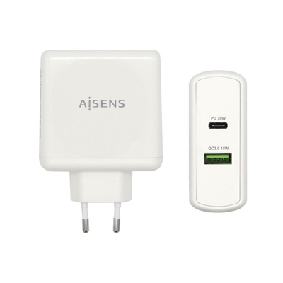 Product Φορτιστής USB Τοίχου Aisens PD 3.0 USB-C 48 W Λευκό base image